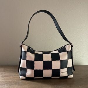 Alter/Ego Slouchy Shoulder Bag In Upcrafted Leather in Black/Chalk
